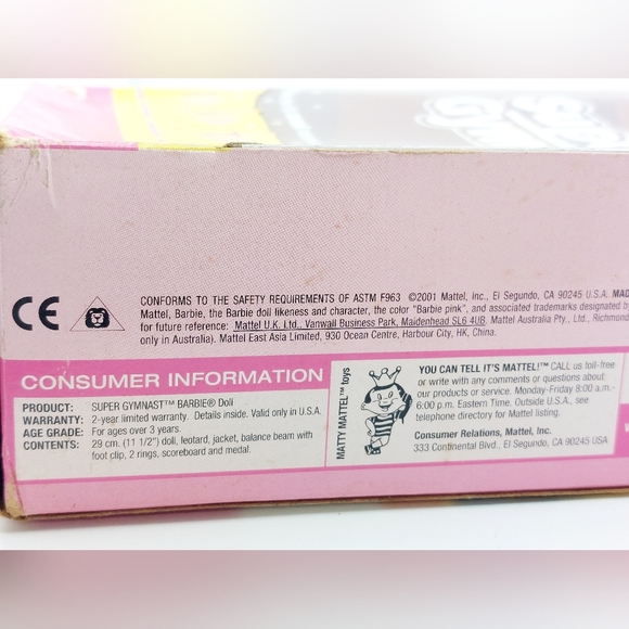 Pink Vintage 2001 Gymnast Barbie In Original Box - Picture 8 of 8